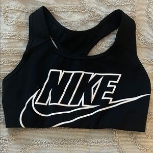Nike Black and White Logo Sports Bra